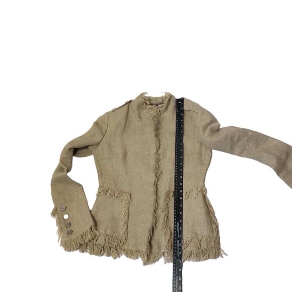 Dolce & Gabbana Women Linen Jacket with fringe Beige 40 - Picture 11 of 16